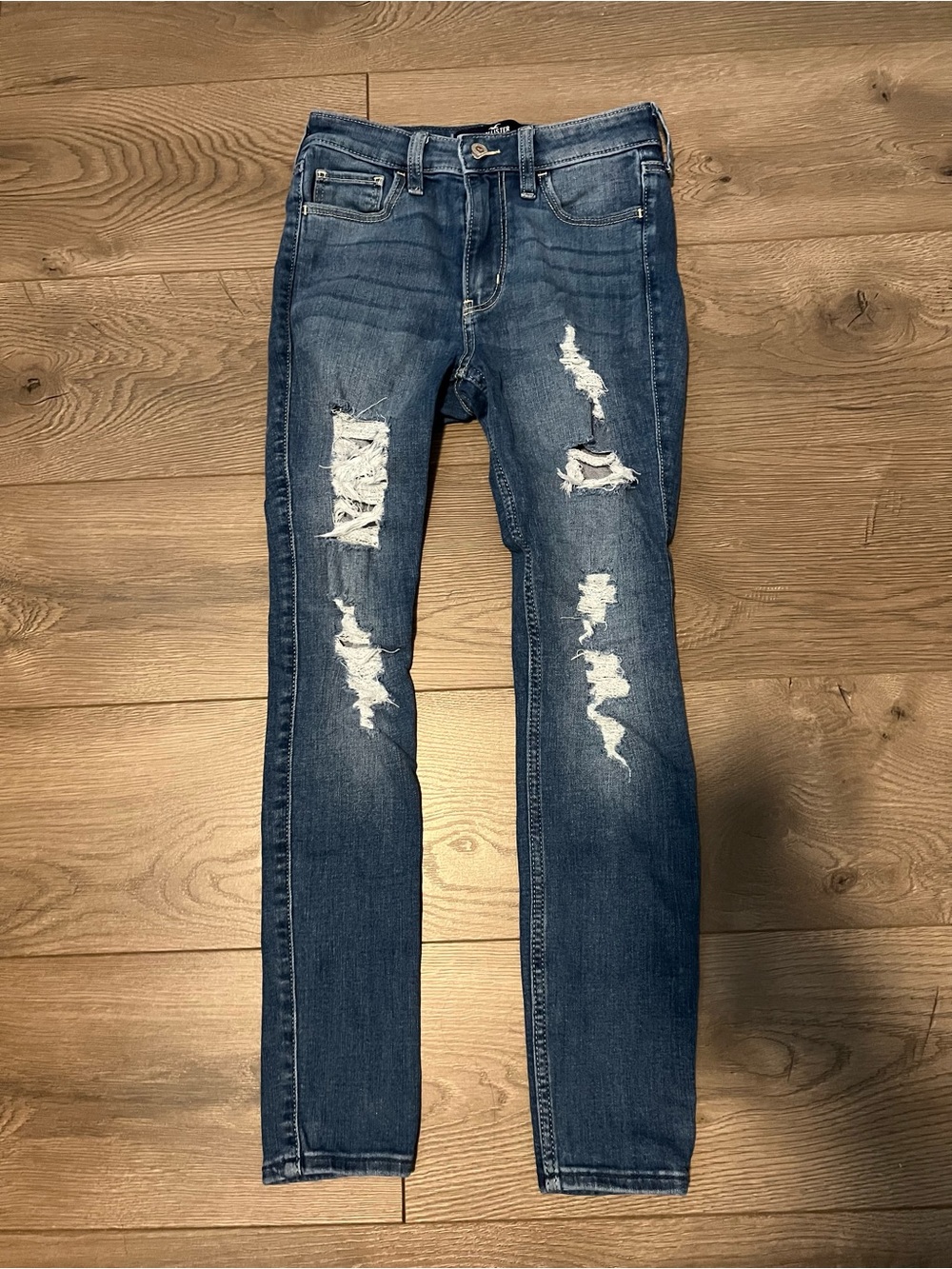 Hollister Dark Blue Ripped Skinny Jeans